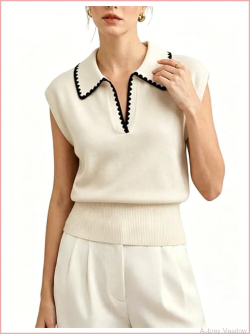 Megfie Womens V Neck Sweater Vest Cinched Waist Sleeveless Knit Pullover